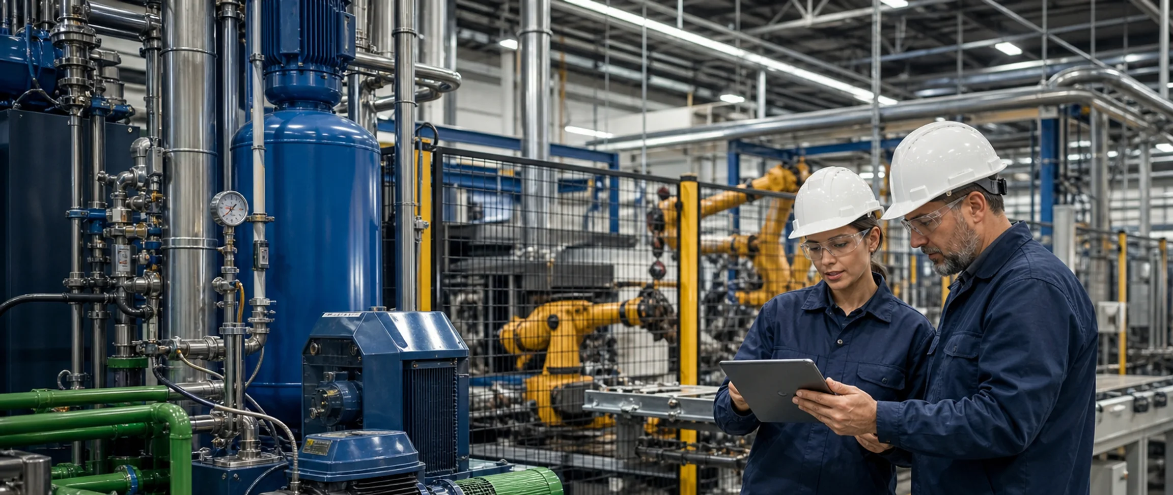 Advanced manufacturing line with connected industrial equipment.